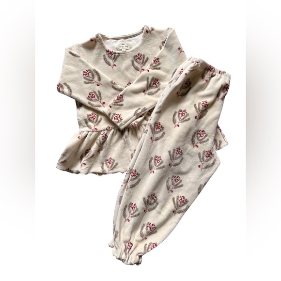 NEW Konges Slojd Christmas Jolly Blouse Pants Set, Xmas Vintage Flower, Size 3y - Picture 3 of 8